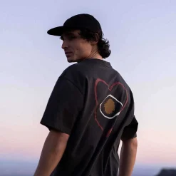 T-Shirt Oversize Bio-Baumwolle | Kohle-Herzauge