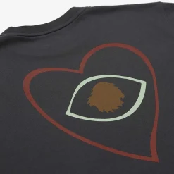 T-Shirt Oversize Bio-Baumwolle | Kohle-Herzauge