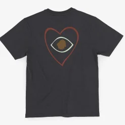 T-Shirt Oversize Bio-Baumwolle | Kohle-Herzauge