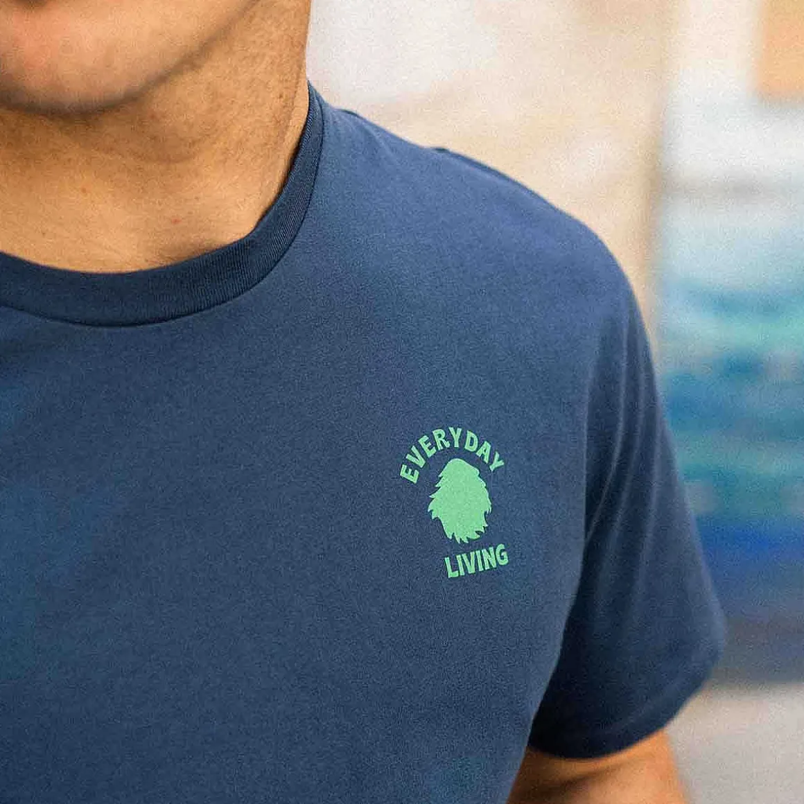 T-Shirt Regular Fit Bio-Baumwolle | Blaue Tinte Jeden Tag Leben